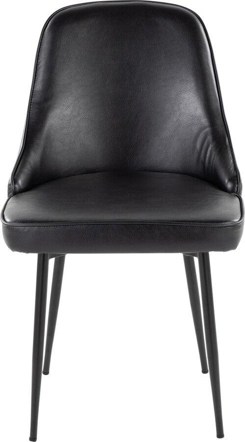 Lumisource Dining Chairs - Marcel Contemporary Dining Chair With Black Frame & Black Faux Leather (Set of 2)