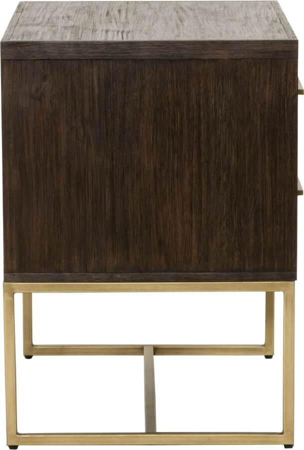 Essentials For Living Nightstands & Side Tables - Mosaic 2-Drawer Nightstand Rustic Java Acacia, Brushed Gold