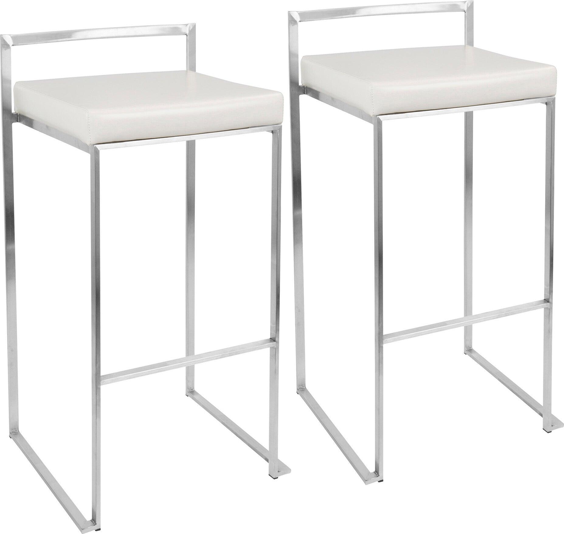 Lumisource Barstools - Fuji Stacker Barstool White (Set of 2)