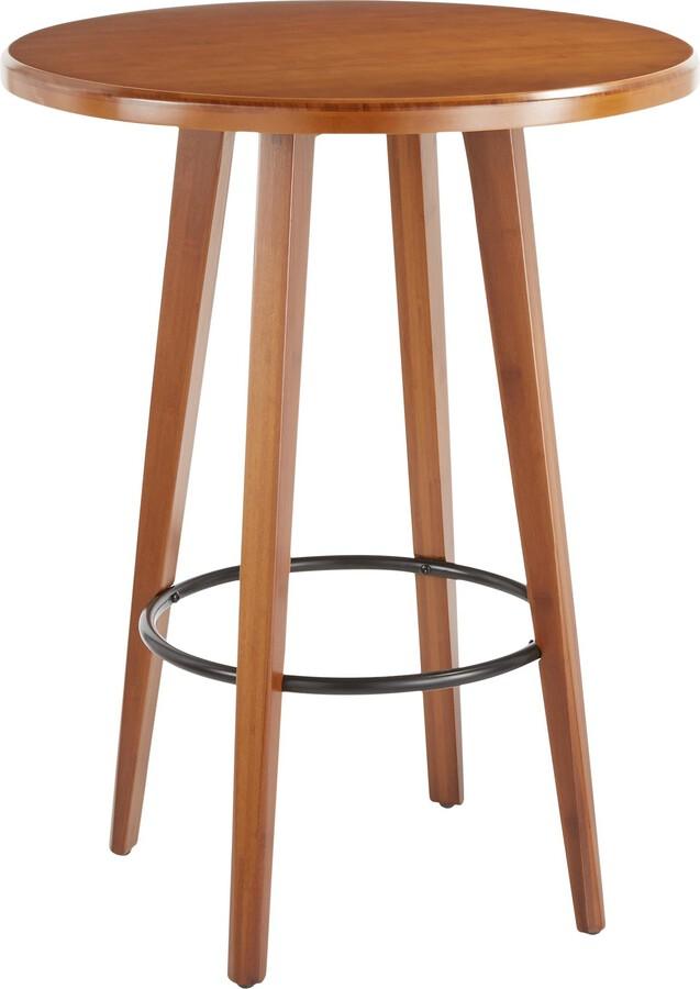 Lumisource Bar Tables - Ahoy Mid-Century Modern Counter Table in Walnut Wood-Pressed Grain Bamboo