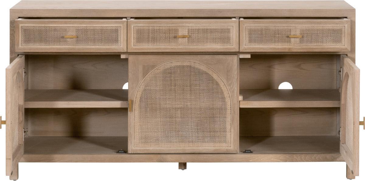 Essentials For Living Buffets & Cabinets - Cane Media Sideboard Smoke Gray Oak