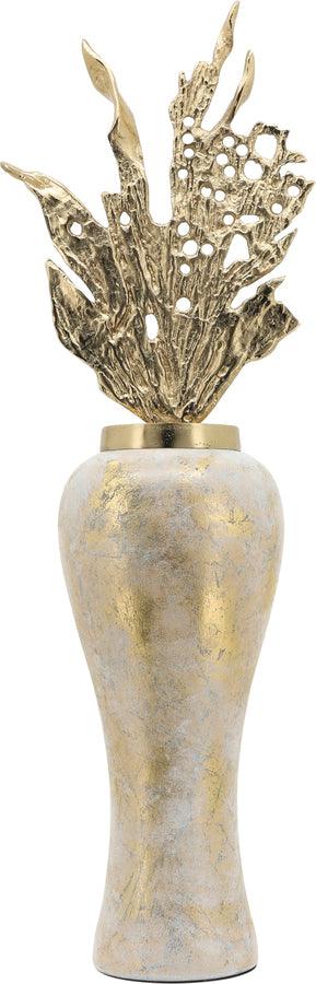 Sagebrook Home Vases - Glass 38"H Vase W/ Aluminum Top White & Gold