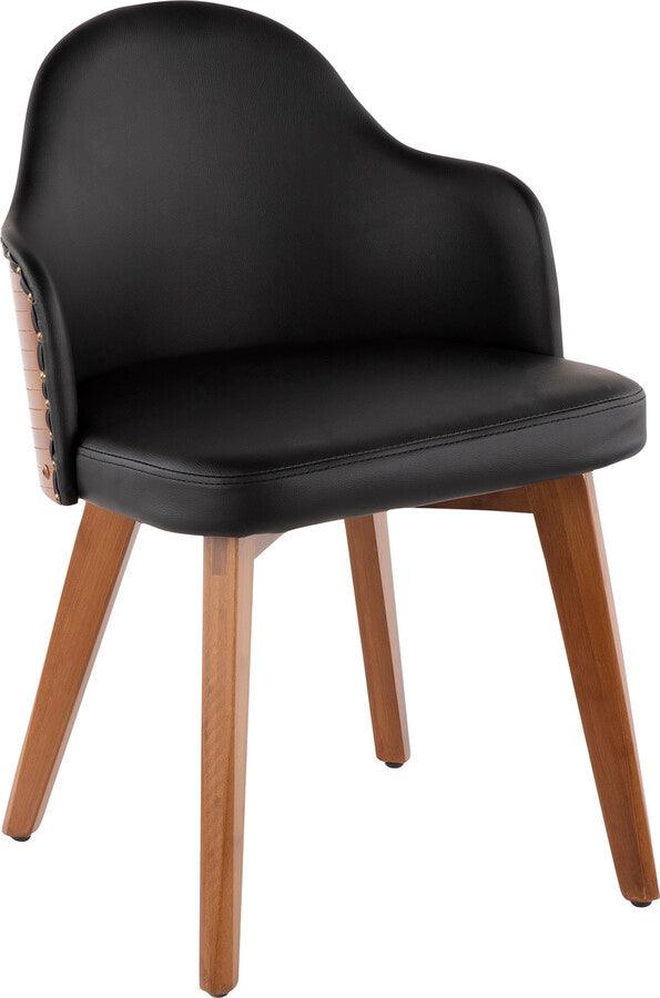 Lumisource Dining Chairs - Ahoy Chair 30" Walnut Bamboo & Black PU