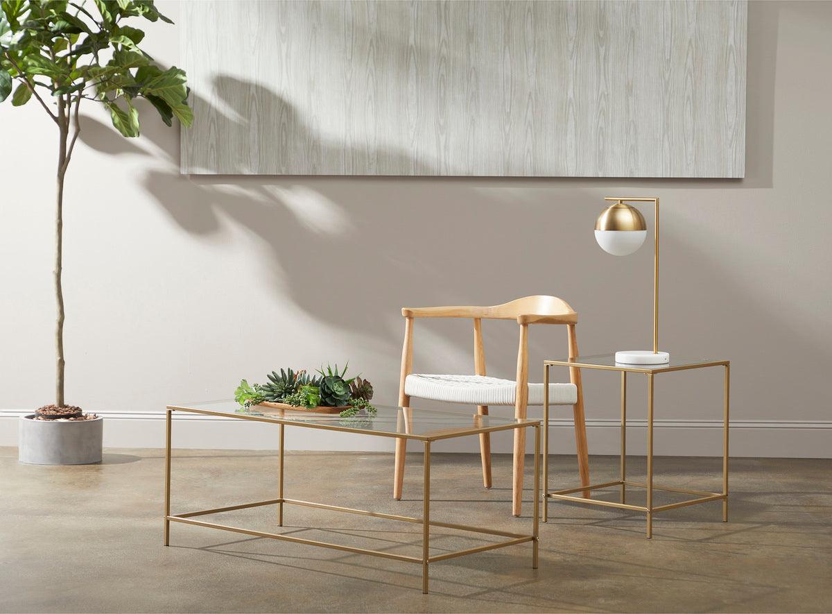 Euro Style Dining Chairs - Hannu Armchair in Natural with White Seat Rope