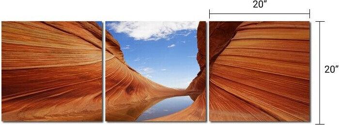 Wholesale Interiors Wall Art - Desert Sandstone Mounted Photography Print Triptych Multicolor