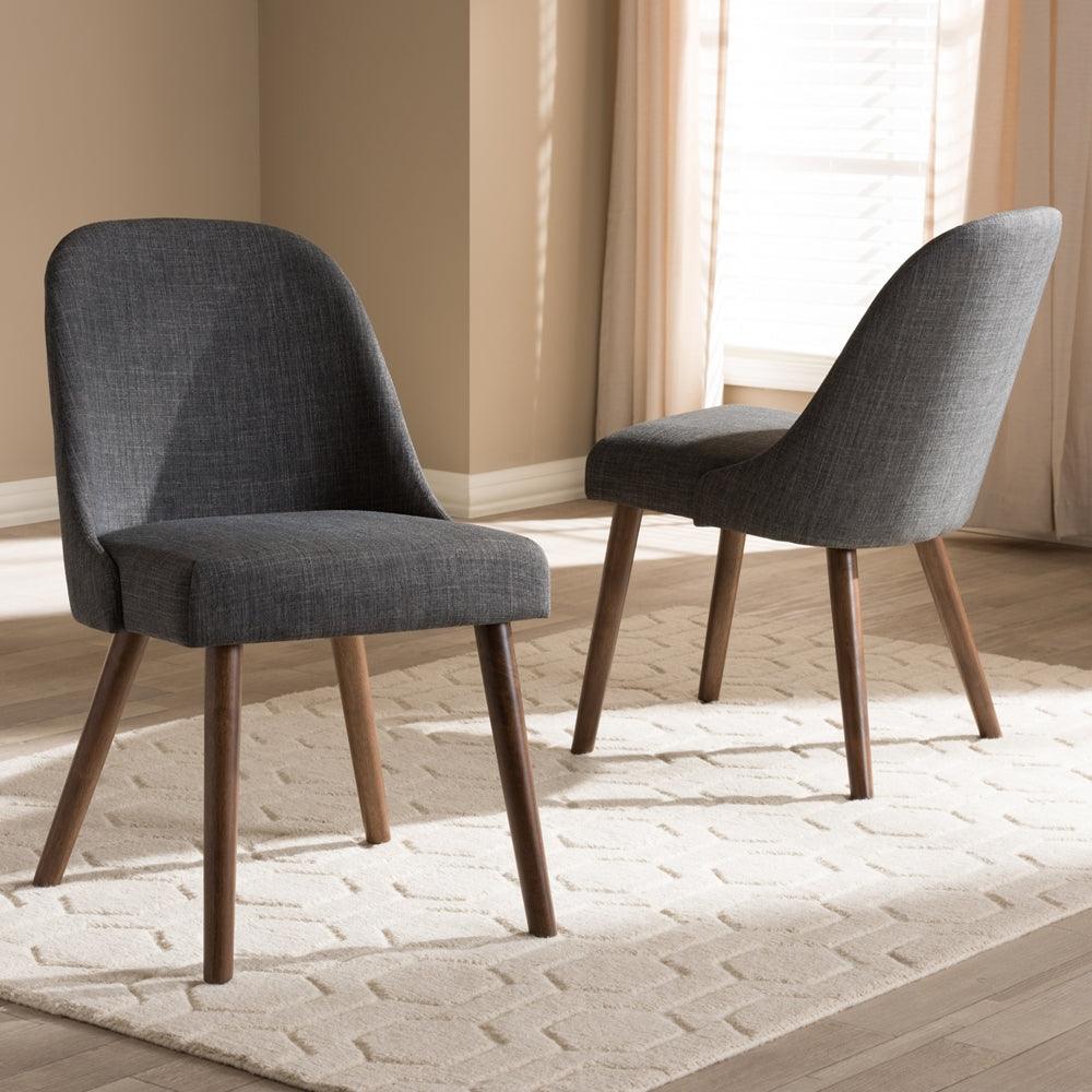Wholesale Interiors Dining Chairs - Cody Dining Chair Dark Gray & Walnut (Set of 2)