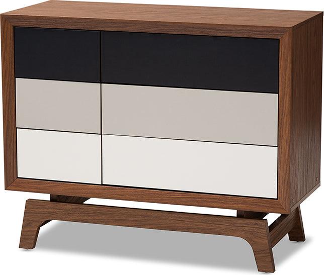 Wholesale Interiors Chest of Drawers - Svante Mid-Century Modern Multicolor Finished Wood 6-Drawer Chest