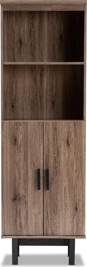 Wholesale Interiors Bookcases & Display Units - Arend Modern and Contemporary Two-Tone Oak and Ebony Wood 2-Door Bookcase