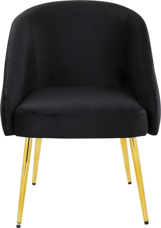 Lumisource Accent Chairs - Shiraz Contemporary/Glam Chair In Gold Metal & Black Velvet