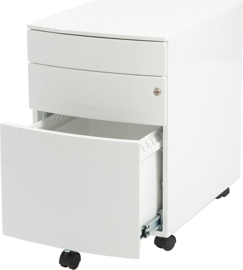 Euro Style File Cabinets - Floyd 3 Drawer File Cabinet in White