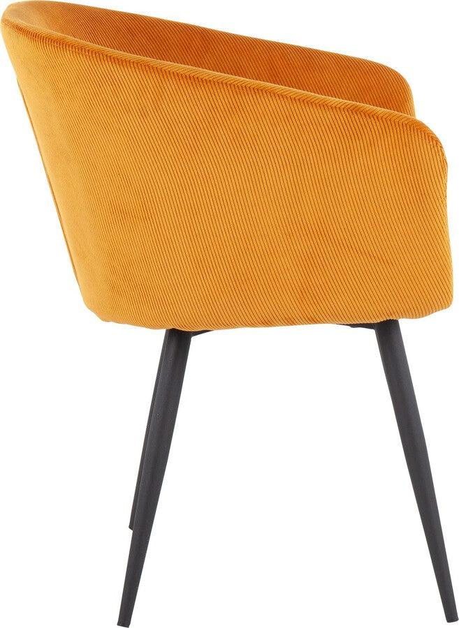 Lumisource Accent Chairs - Corazza Contemporary Accent Chair In Black Metal & Yellow Corduroy