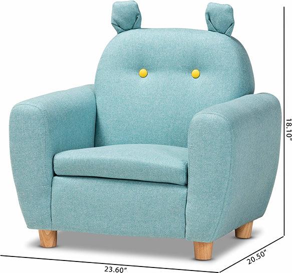 Wholesale Interiors Accent Chairs - Gloria Sky Blue Kids Armchair with Animal Ears