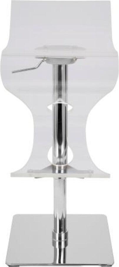 Lumisource Barstools - Viva Contemporary Adjustable Barstool with Swivel in Clear Acrylic