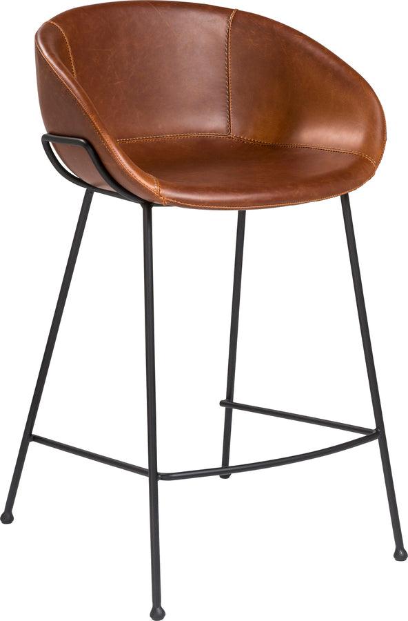 Euro Style Barstools - Zach-C Counter Stool in Dark Brown and Black Frame and Legs - Set of 2