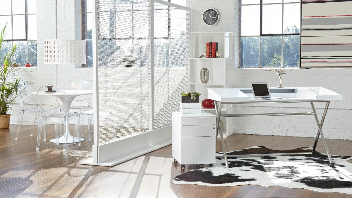 Euro Style File Cabinets - Floyd 3 Drawer File Cabinet in White