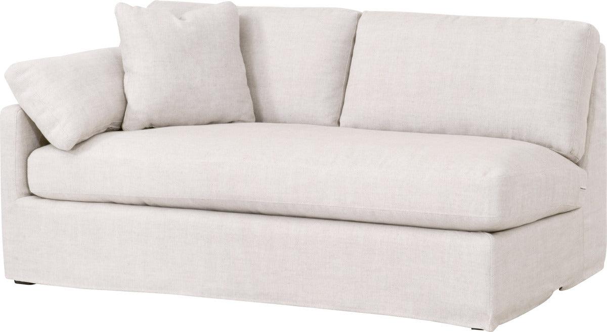 Essentials For Living Sectional Sofas - Lena Modular Slope Arm Slipcover 2-Seat Left Arm Sofa Bisque, Espresso