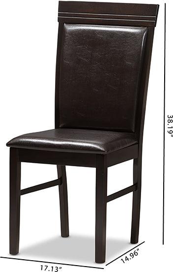 Wholesale Interiors Dining Chairs - Thea Modern and Contemporary Dark Brown Faux Leather Upholstered Dining Chair (Set of