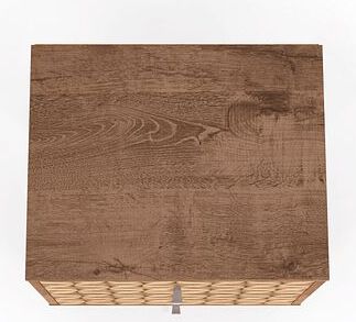 Manhattan Comfort Nightstands & Side Tables - Liberty Nightstand 2.0 in Rustic Brown and 3D Brown Prints