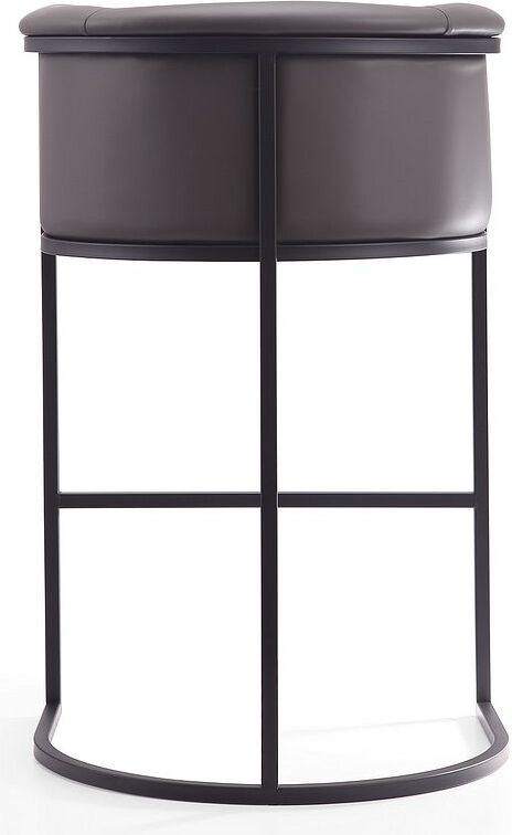 Manhattan Comfort Barstools - Cosmopolitan 37.8 in. Pebble and Black Metal Barstool (Set of 3)