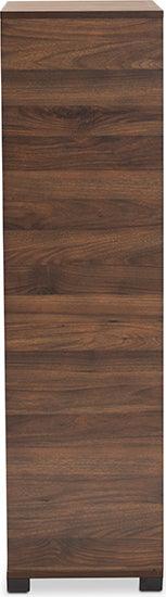 Wholesale Interiors Shoe Storage - Raina Two-Tone Walnut Brown and Black Finished Wood 2-Door Shoe Storage Cabinet