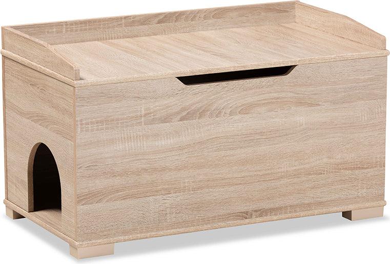 Wholesale Interiors Cat Litter Box - Mariam Oak Finished Wood Cat Litter Box Cover House