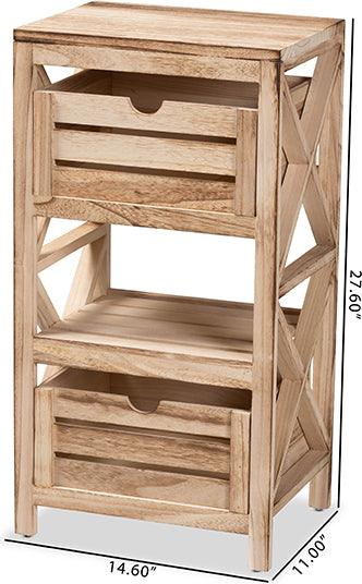 Wholesale Interiors Bedroom Organization - Mandell Modern and Contemporary Natural Brown Finished Wood 2-Drawer Storage Unit