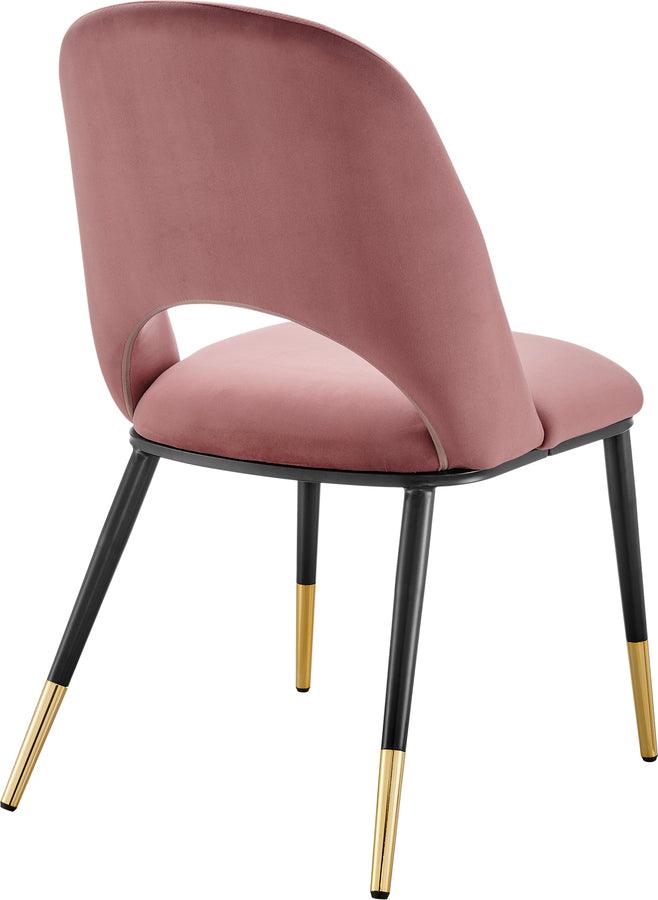 Euro Style Accent Chairs - Alby Side Chair in Rose with Black Legs - Set of 2