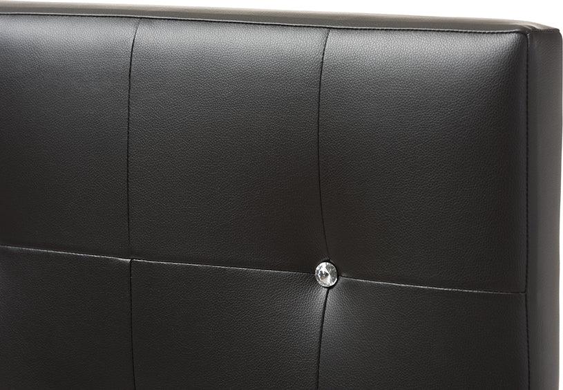 Wholesale Interiors Headboards - Kirchem Modern And Contemporary Black Faux Leather Upholstered Twin Size Headboard