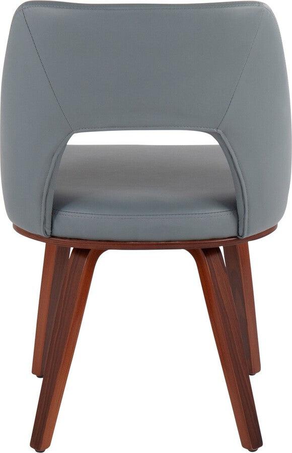 Lumisource Accent Chairs - Triad Upholstered Chair In Walnut Bamboo & Grey Faux Leather (Set of 2)