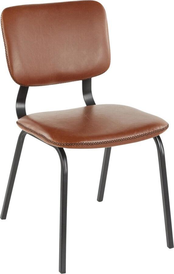 Lumisource Dining Chairs - Foundry Chair in Black Metal and Cognac - Set of 2