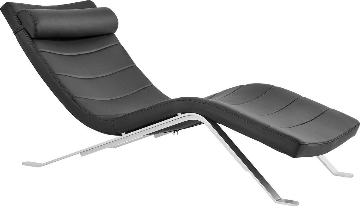 Euro Style Accent Chairs - Gilda Lounge Chair in Black with Silver Base