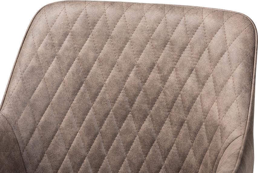 Wholesale Interiors Dining Chairs - Belen Grey And Brown Imitation Leather Upholstered 2-Piece Metal Dining Chair Set