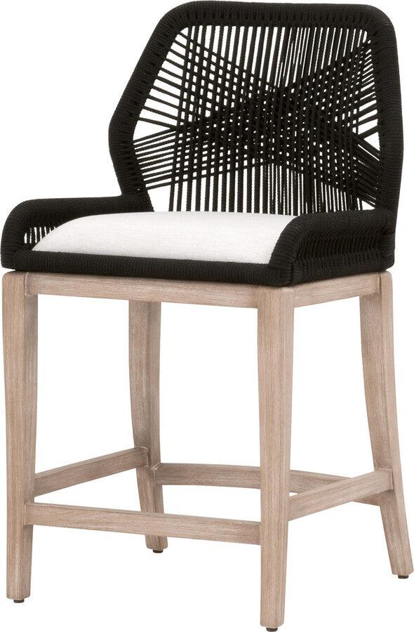 Essentials For Living Dining Chairs - Loom Limited Edition Counter Stool - Black Rope White Speckle Natural Gray