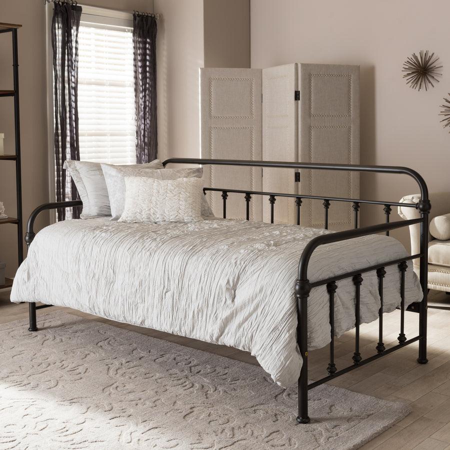 Wholesale Interiors Daybeds - Elsie Vintage Industrial Oiled Bronze-Effect Metal Daybed