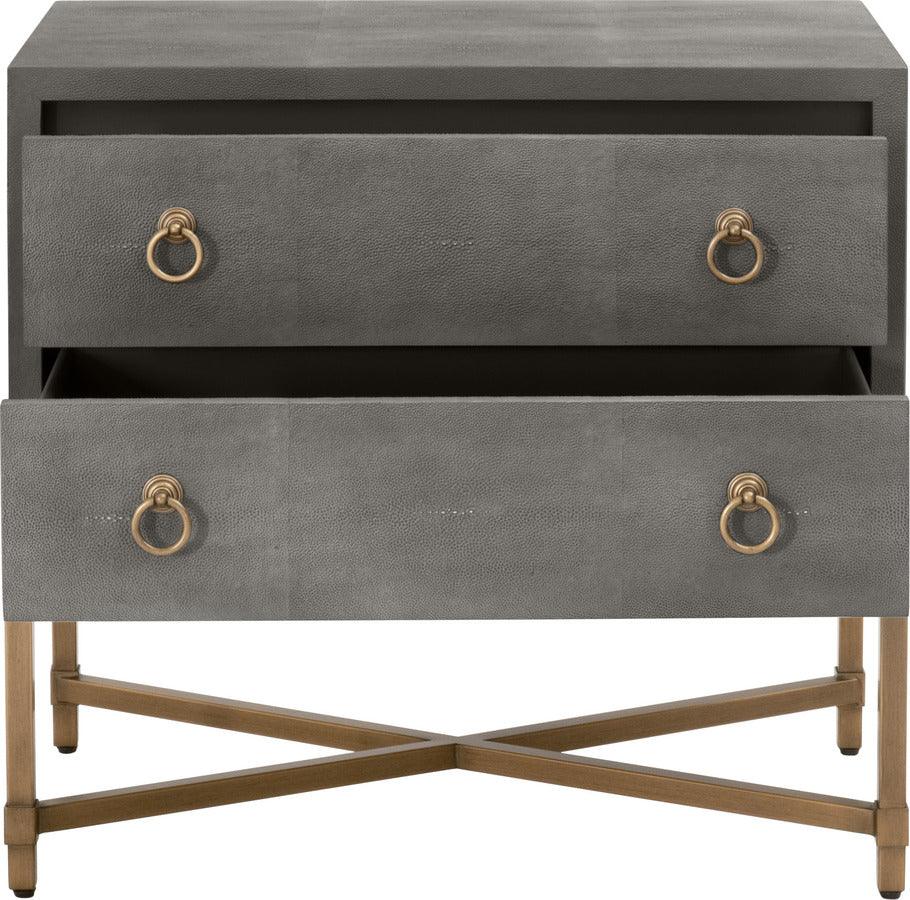 Essentials For Living Nightstands & Side Tables - Strand Shagreen Gray 2-Drawer Nightstand
