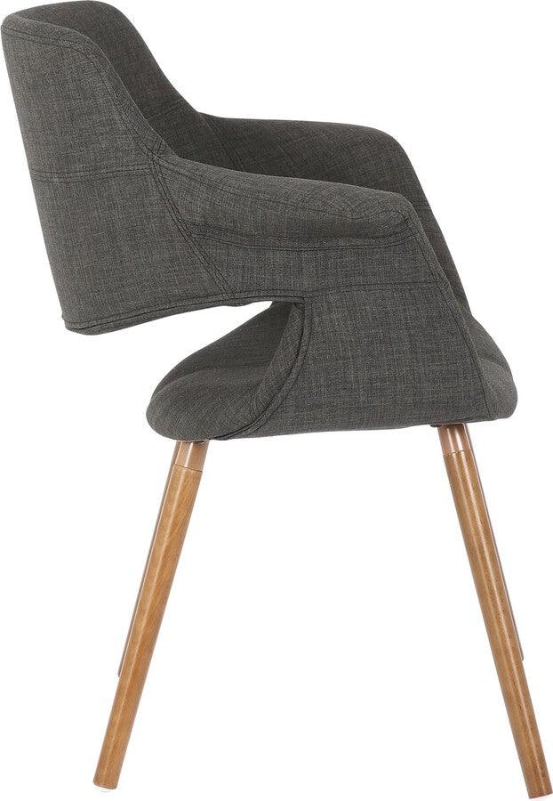 Lumisource Accent Chairs - Vintage Flair Chair 33" Walnut Wood & Charcoal Fabric