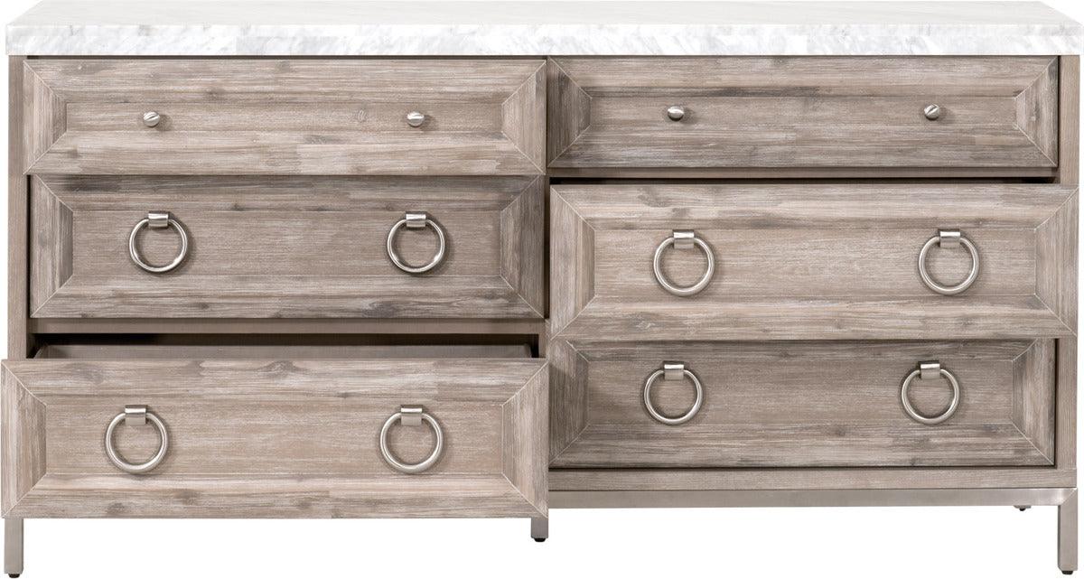 Essentials For Living Dressers - Azure Carrera 6-Drawer Double Dresser Natural Gray