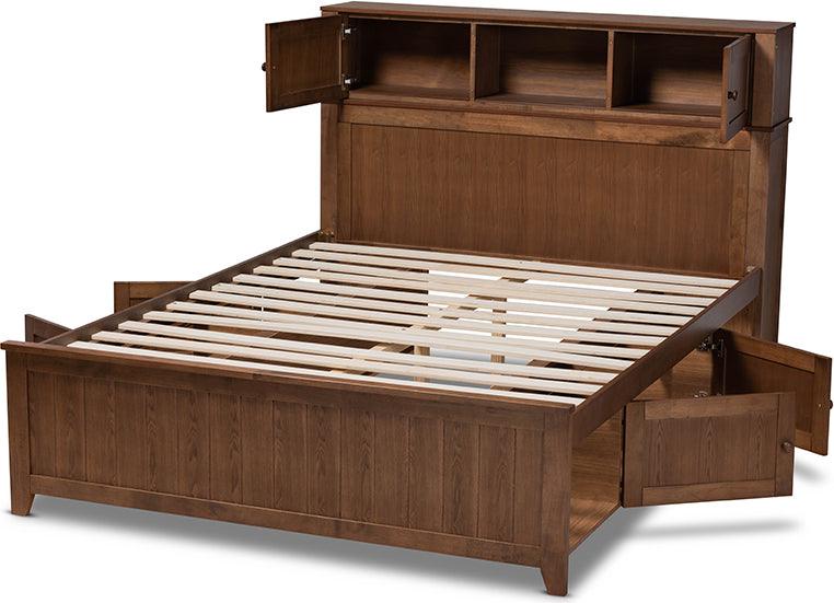 Wholesale Interiors Beds - Riko Queen Storage Bed Walnut