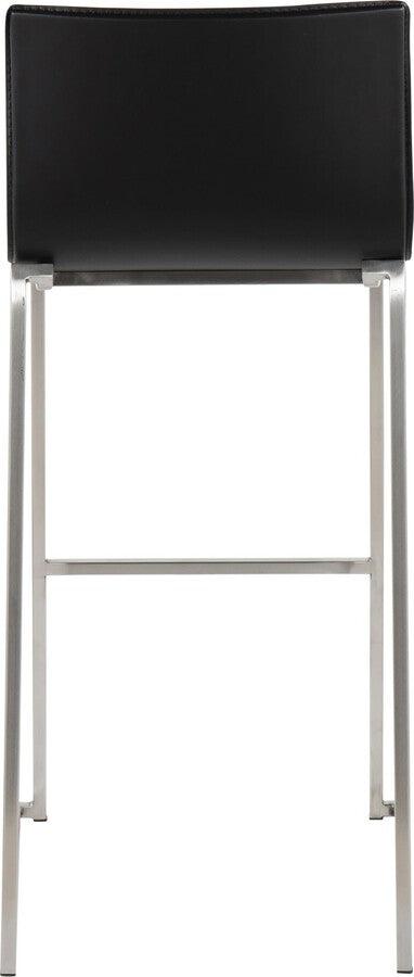 Lumisource Barstools - Mara Barstool In Stainless Steel & Black Faux Leather (Set of 2)