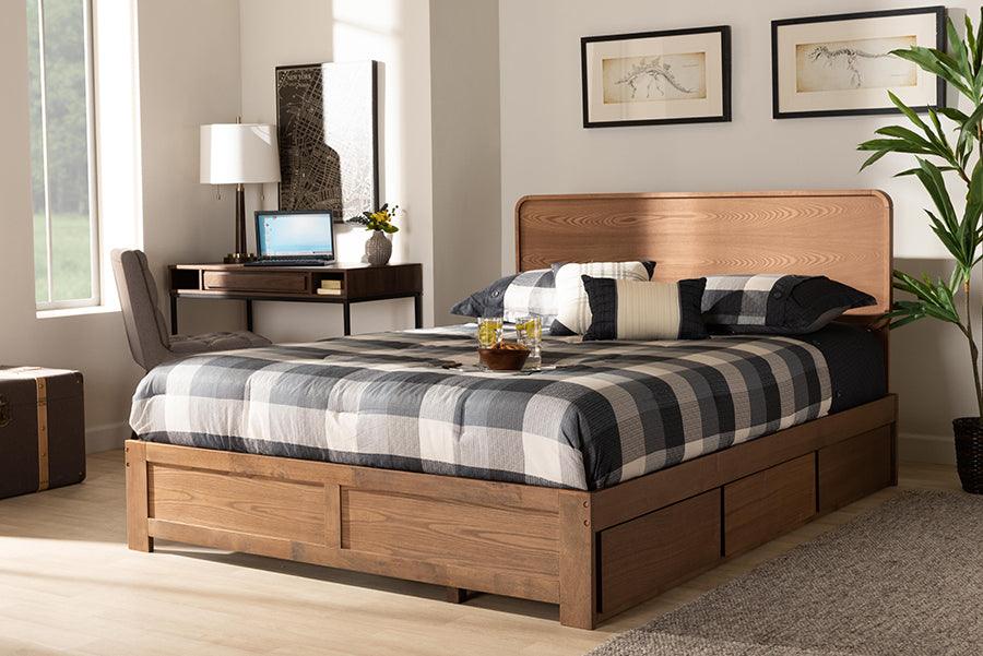 Wholesale Interiors Beds - Eleni King Storage Bed Ash Walnut