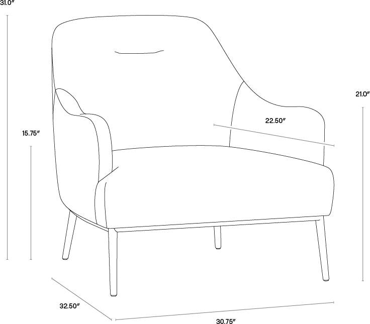SUNPAN Accent Chairs - Cameron Lounge Chair Nono Shitake