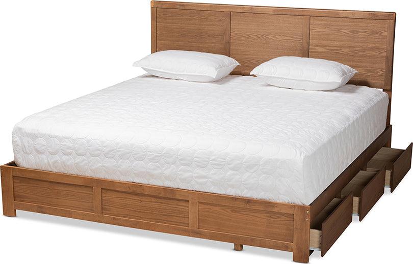 Wholesale Interiors Beds - Aras King Storage Bed Ash Walnut