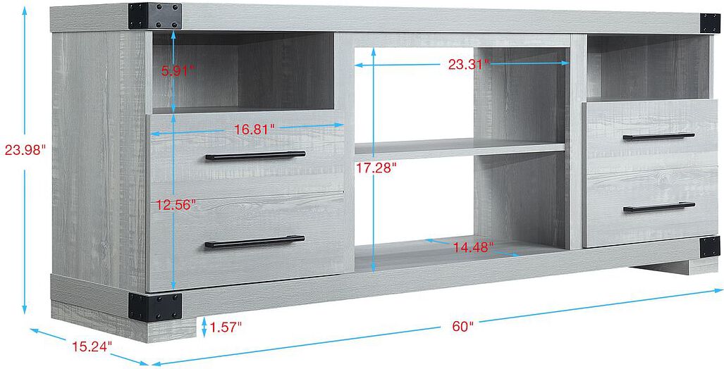 Manhattan Comfort TV & Media Units - Richmond 60" TV Stand in Grey