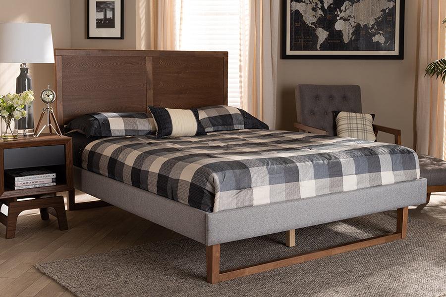 Wholesale Interiors Beds - Eloise Queen Bed Light Gray & Ash Walnut