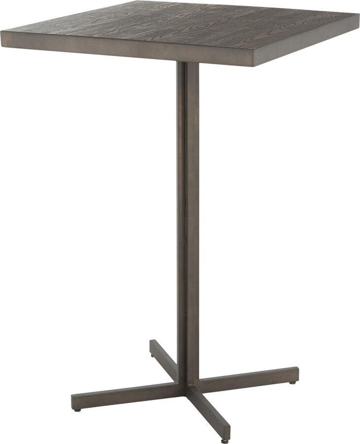 Lumisource Bar Tables - Fuji Industrial Bar Table in Antique Metal and Espresso Bamboo