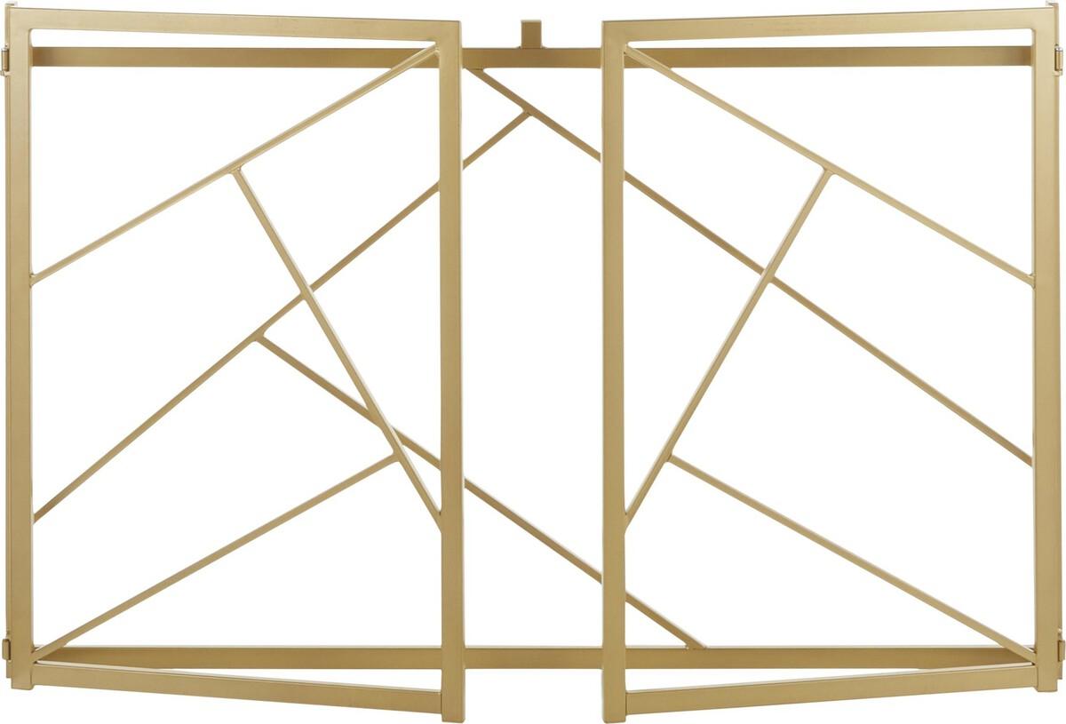 Lumisource Desks - Folia Contemporary Desk in Gold Metal and White Wood