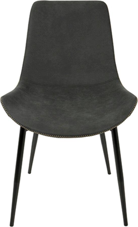 Lumisource Dining Chairs - Duke Industrial Dining Chair in Black and Grey Fabric - Set of 2