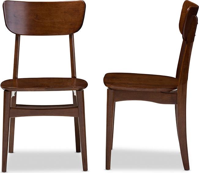 Wholesale Interiors Dining Chairs - Netherlands Mid-century Modern Dark Walnut Bent Wood Dining Side Chair (Set of 2)