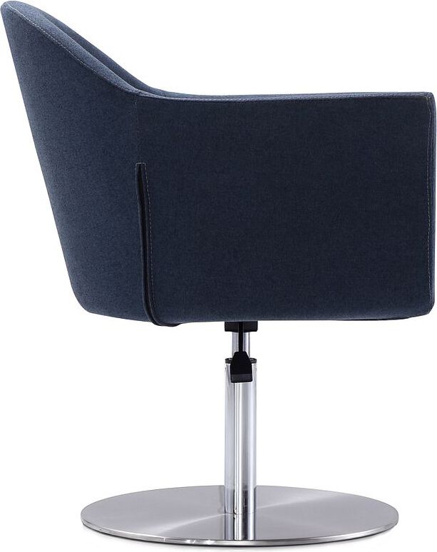 Manhattan Comfort Accent Chairs - Voyager Smokey Blue & Brushed Metal Woven Swivel Adjustable Accent Chair (Set of 2)