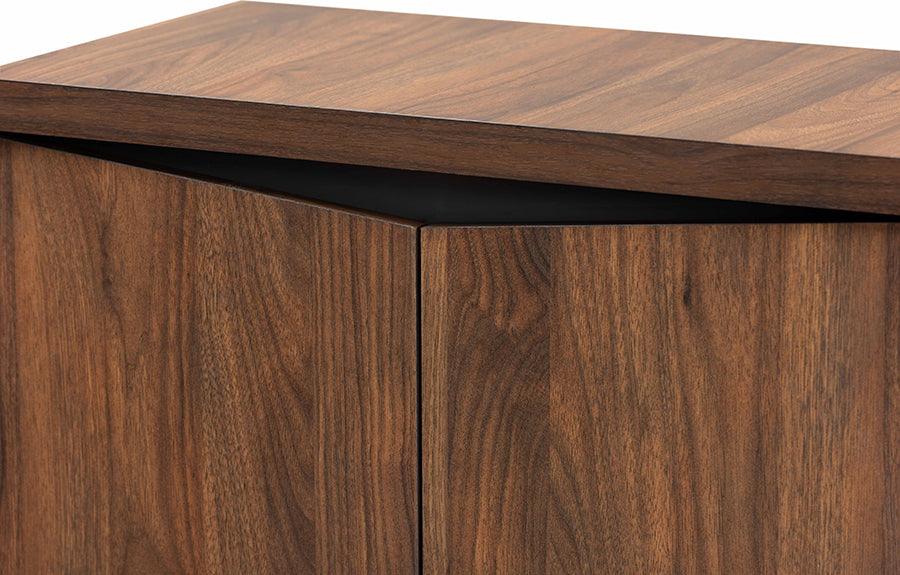 Wholesale Interiors Shoe Storage - Talon Two-Tone Walnut Brown and Dark Grey Finished Wood 2-Door Shoe Storage Cabinet